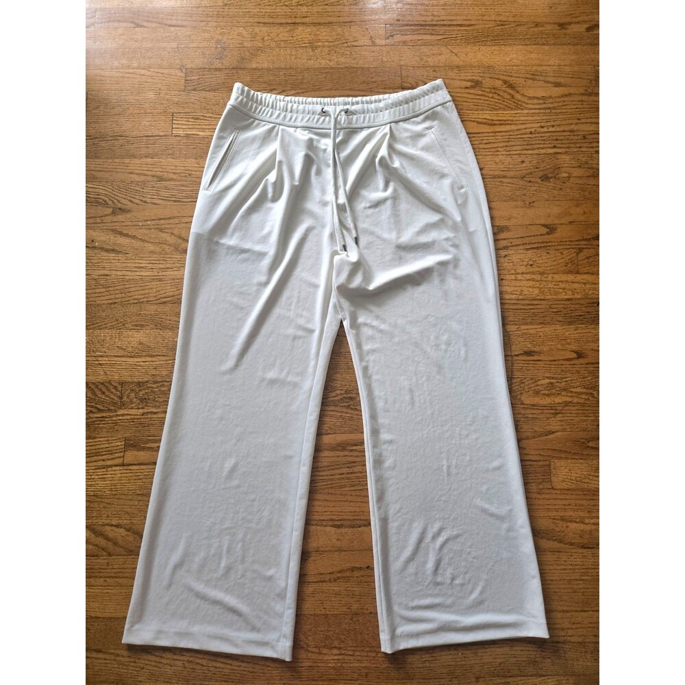 James Perse Womens Wide Leg Pull On Track Pants Ivory Size 4 (XL)